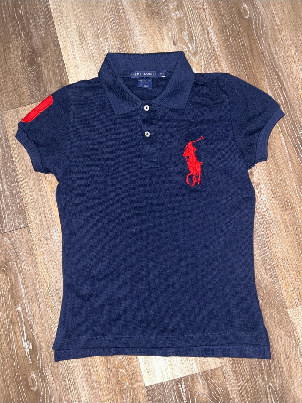 Ralph Lauren Navy Polo with Red Embroidered Pony